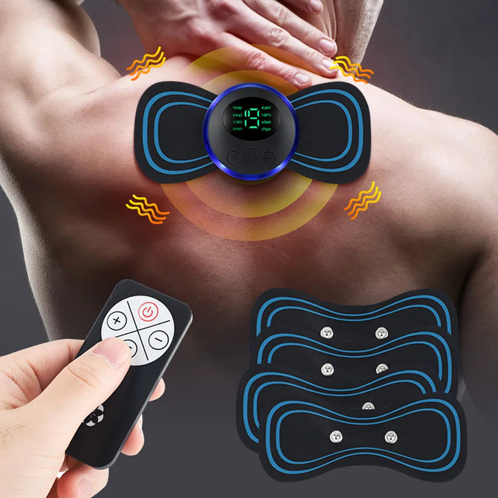 EMS Neck Massager Sticker: Muscle Stimulate Therapy with 8 Modes LCD Display