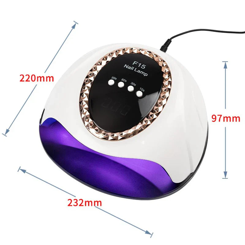 Povei 168W UV LED Nail Drying Lamp for Manicure - High Power Gel Polish Dryer