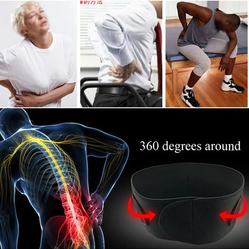 Povei Adjustable Lumbar Support Belt for Gym Workouts & Lower Back Pain Relief