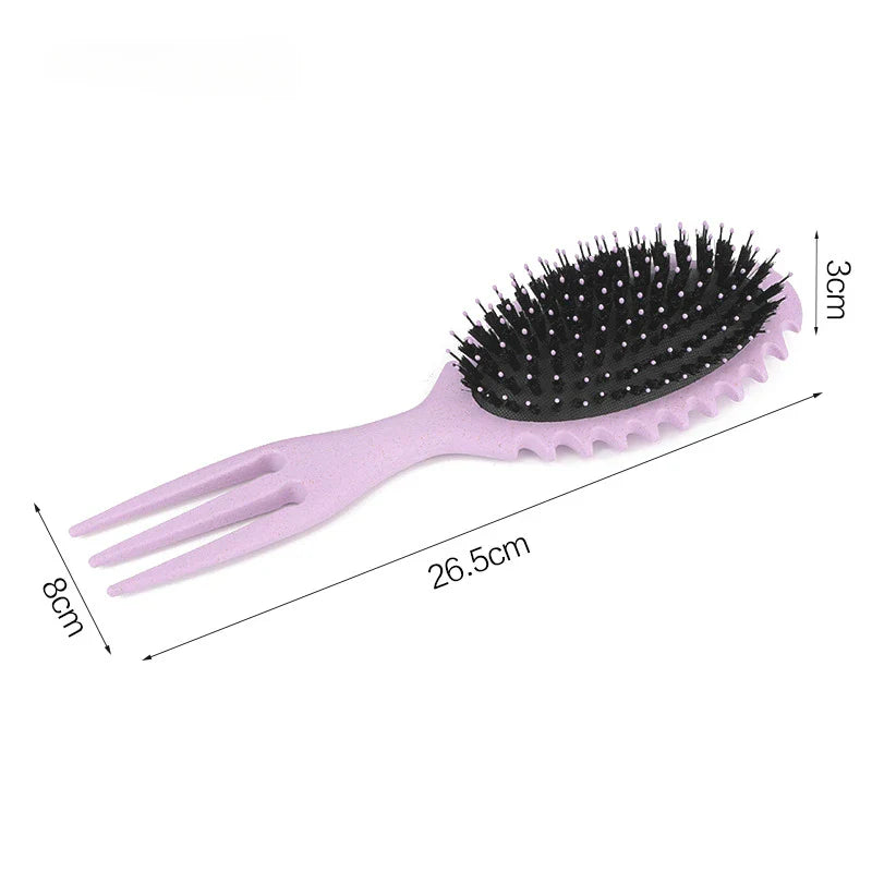 Povei Boar Bristle Detangling Styling Brush for Curls and Scalp Massaging