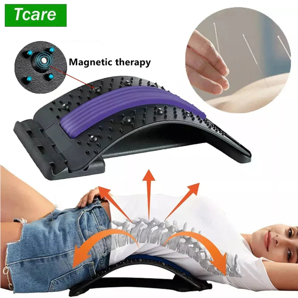 Povei Back Massage Muscle Relax Stretcher Posture Corrector Spine Lumbar Support