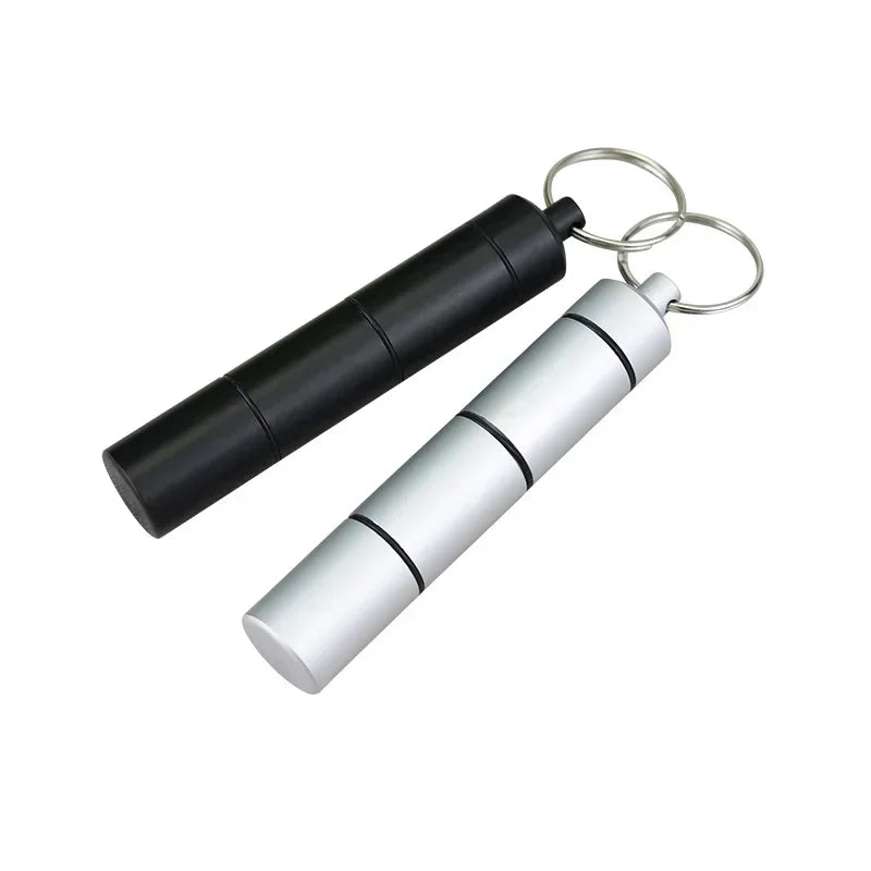 Povei Metal Pill Box Keychain: Split 7 Days, Modern, Waterproof