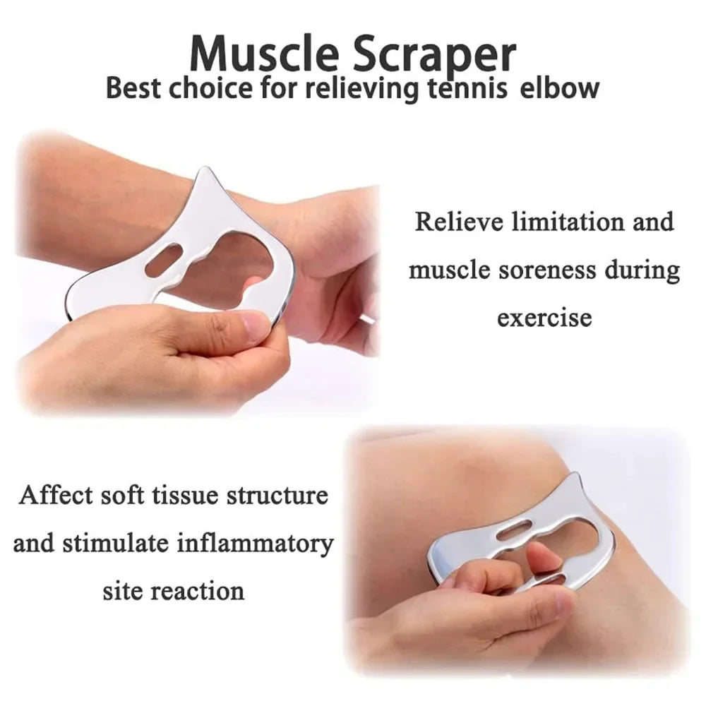 Povei Stainless Steel Fascia Scraper Set for Muscle Massage Therapy