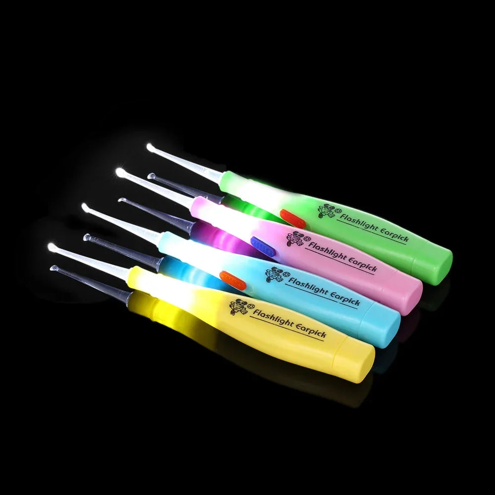 Povei LED Earpick: Stainless Steel Earwax Remover with 3 Tips and LED Light