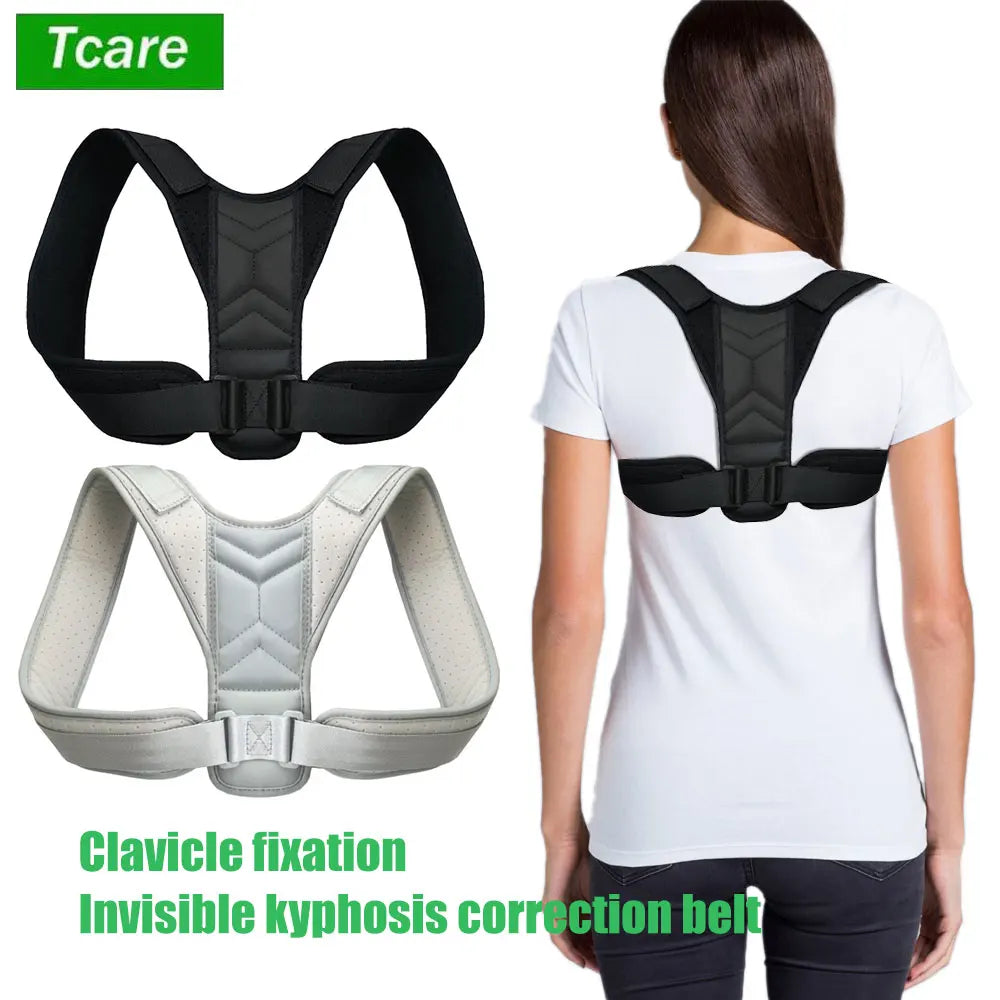 Back Straightener Posture Corrector by Povei: Adjustable Upper Back and Shoulder Brace for Better Posture