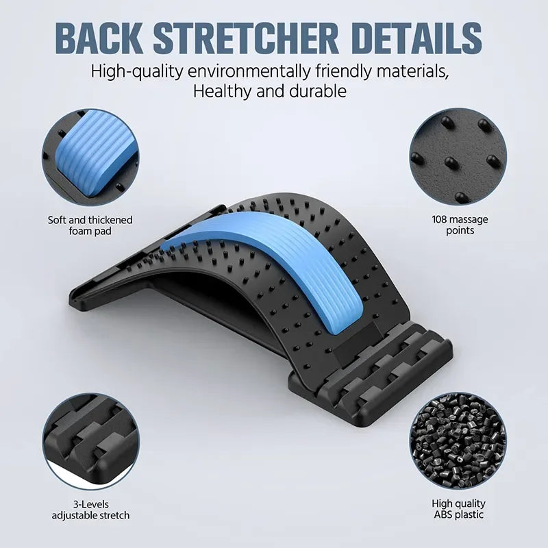 Povei Back Stretcher Massager for Pain Relief and Fitness Support