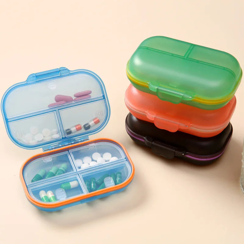 Povei Weekly Pill Organizer Case with 7 Grids - Portable Medicine Storage Container