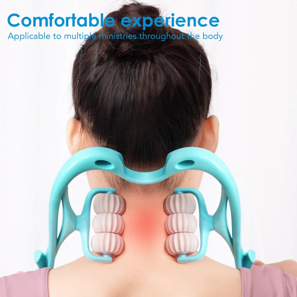 Povei 6-Wheel Neck Massager Roller for Relaxation and Pain Relief