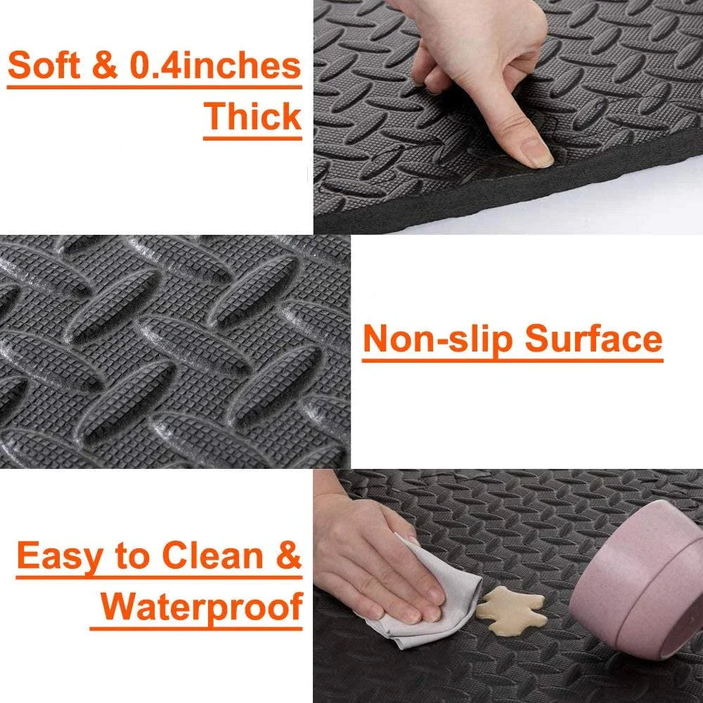 Povei Leaf Foam Gym Mat: Non-slip Splicing Yoga Fitness Mat, Floor Protection & Anti-shock