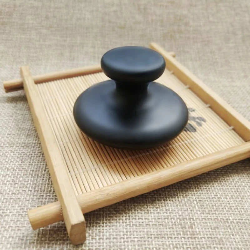 Povei Black Raw Stone Oil Massage Spa Energy Stone Body & Facial Massager