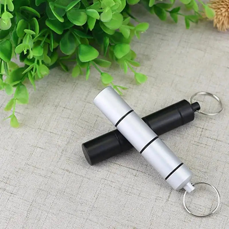 Povei Metal Pill Box Keychain: Split 7 Days, Modern, Waterproof