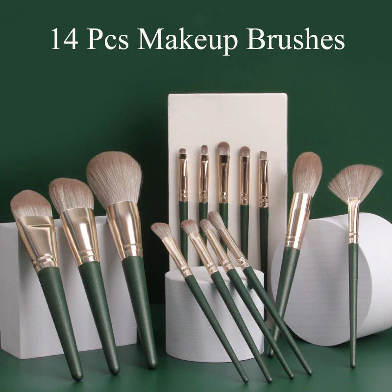 Povei 14pcs Makeup Brush Set - Multi Function Beauty Tool