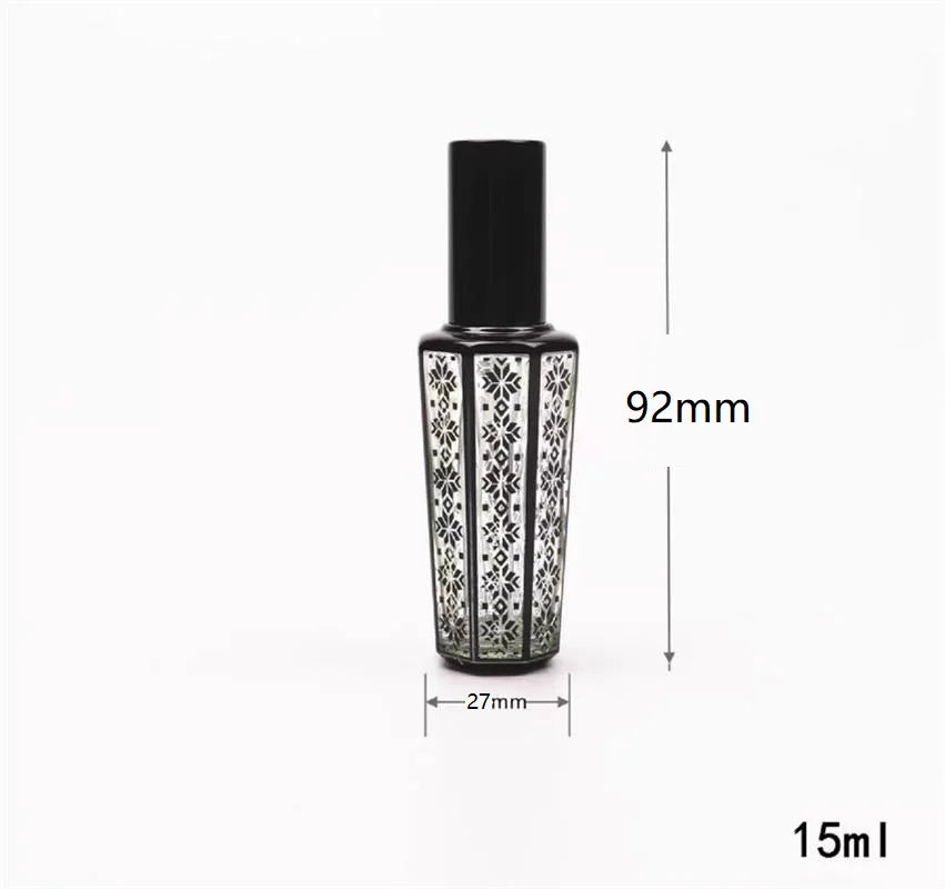 Povei 15ml Mini Perfume Spray Bottles in Gold, Silver, and Black