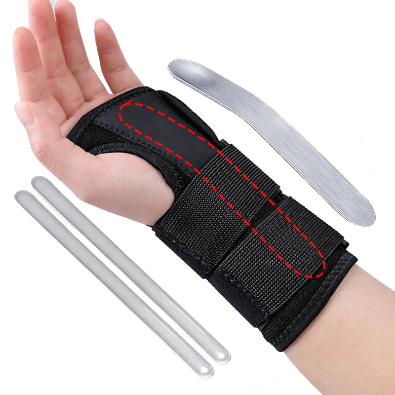 Povei Wrist Brace for Carpal Tunnel Relief - Adjustable Splint with Stays & Night Support