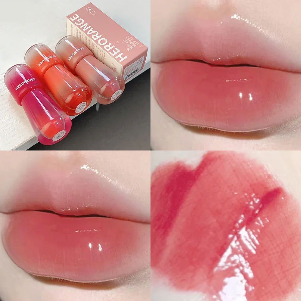 Povei Crystal Jelly Lip Gloss Moisturizing Lasting Water Light Liquid Lipstick