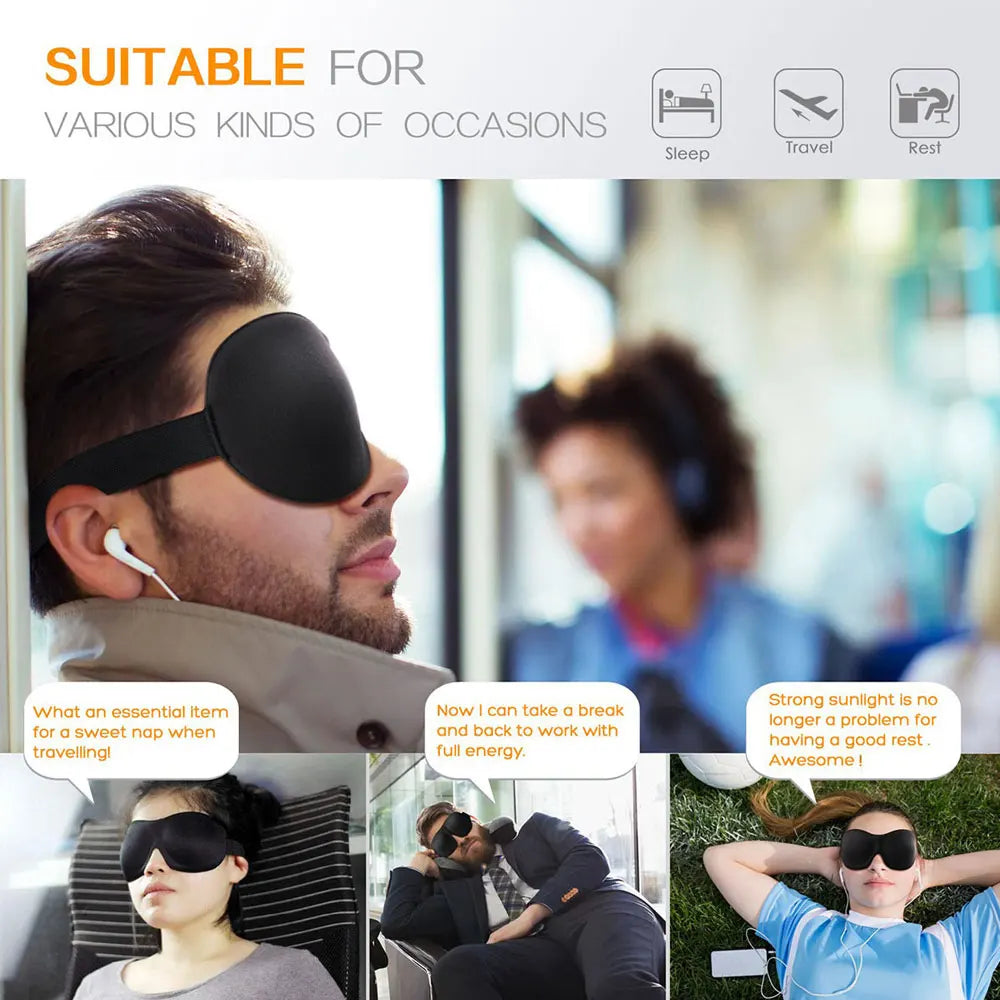 Povei Breathable 3D Sleep Mask for Home, Office & Travel