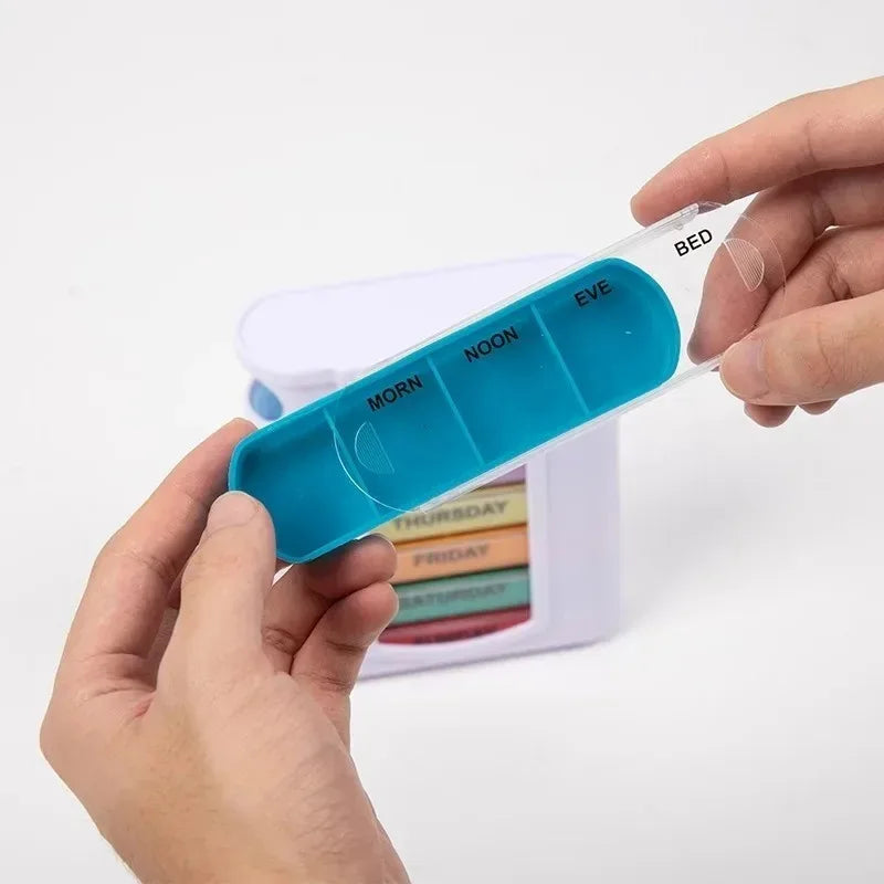 Povei 28 Grid Weekly Pill Case: Portable Medicine Storage Box