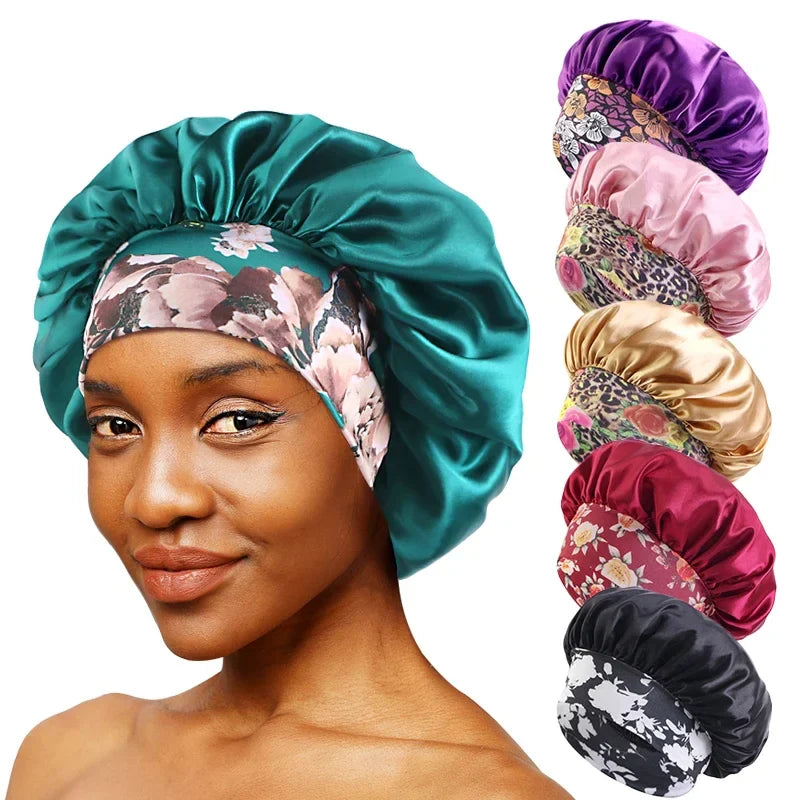 Povei Satin Nightcap Hair Care Bonnet for Women, Men - Comfortable Sleep Hat