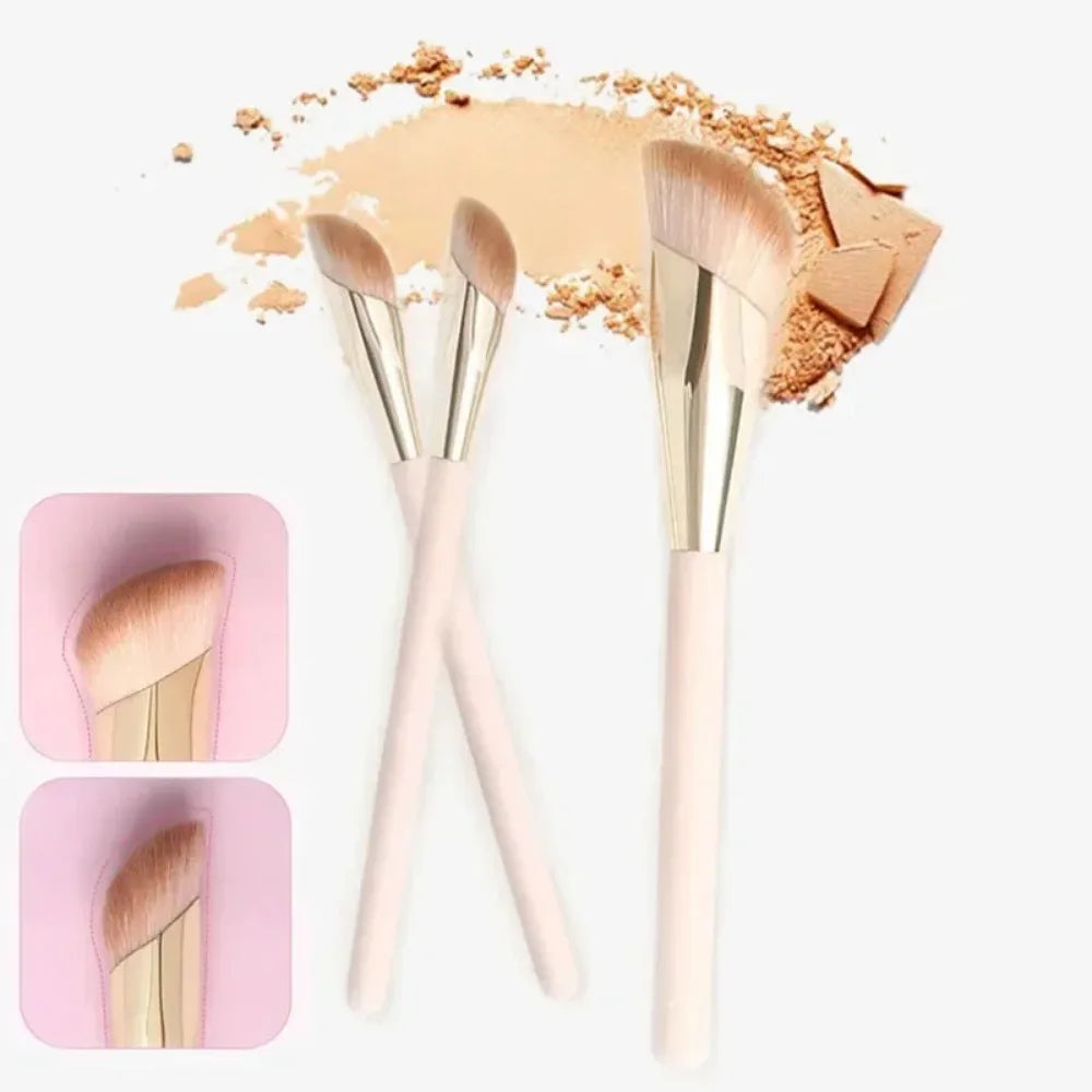 Povei Foundation & Concealer Brush Set - Face Makeup Tools for Liquid, Cream, Powder