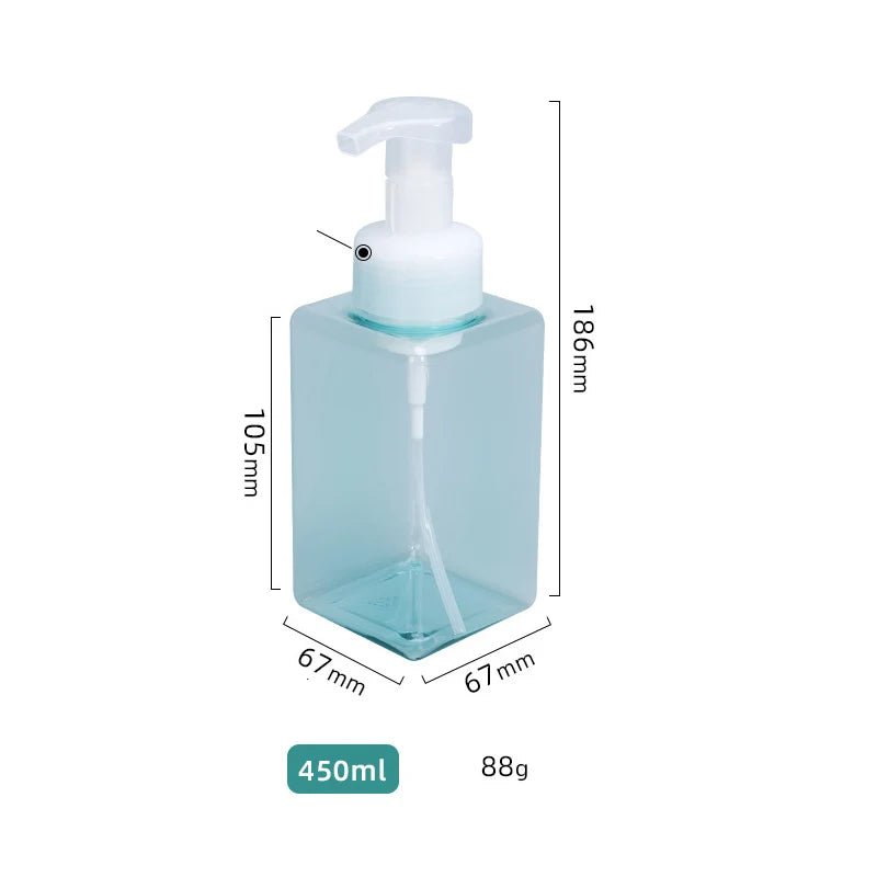 Povei 450ml Square Foaming Dispenser Bottle for Bathroom and Travel