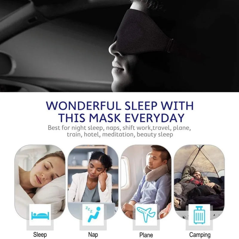 Povei 3D Sleeping Mask 100% Blackout Eye Mask for Men and Women