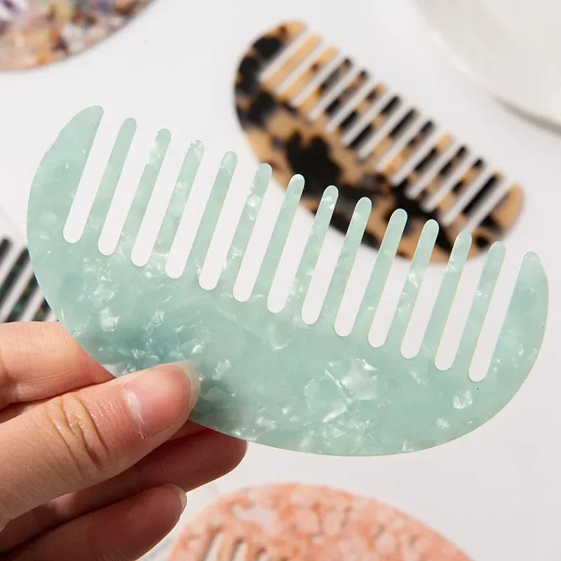 Povei Acetate Hair Combs Anti-Static Massage Brush Colorful Hairdress Salon Styling Tool