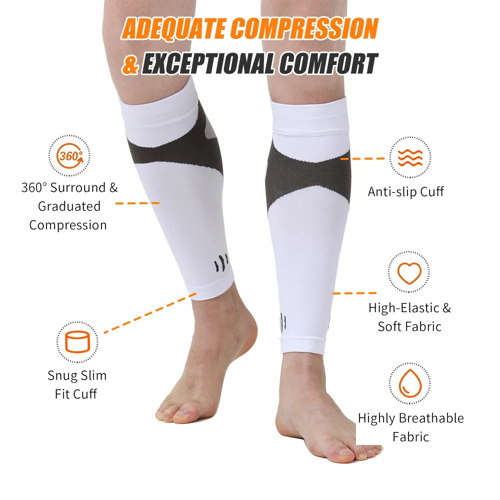 Povei Calf Compression Sleeves - Support for Shin Splints, Varicose Veins, Pain Relief