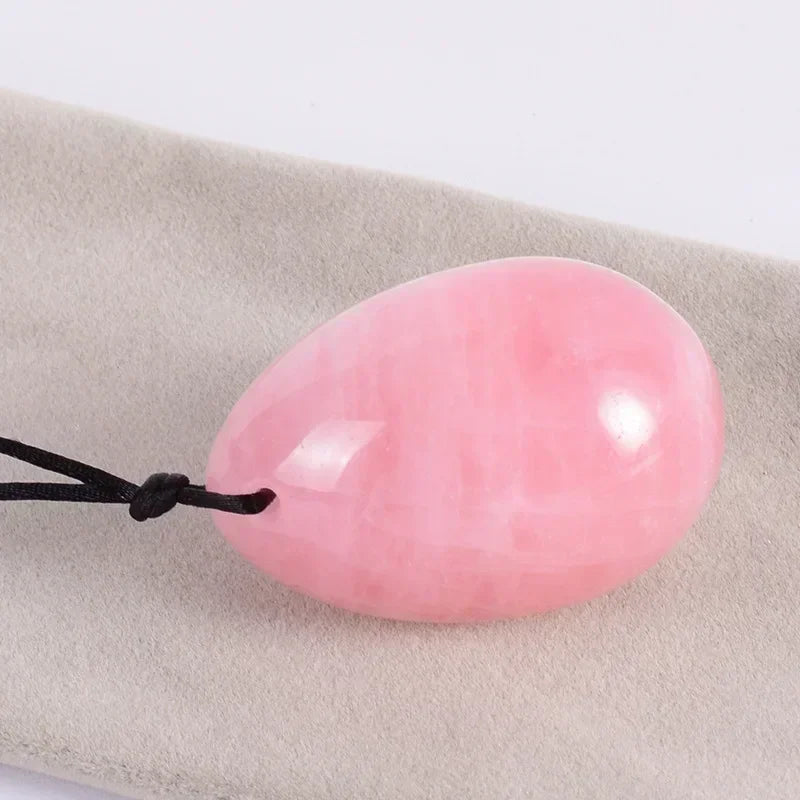 Povei Rose Quartz Yoni Egg Set for Vaginal Tightening & Kegel Exercise