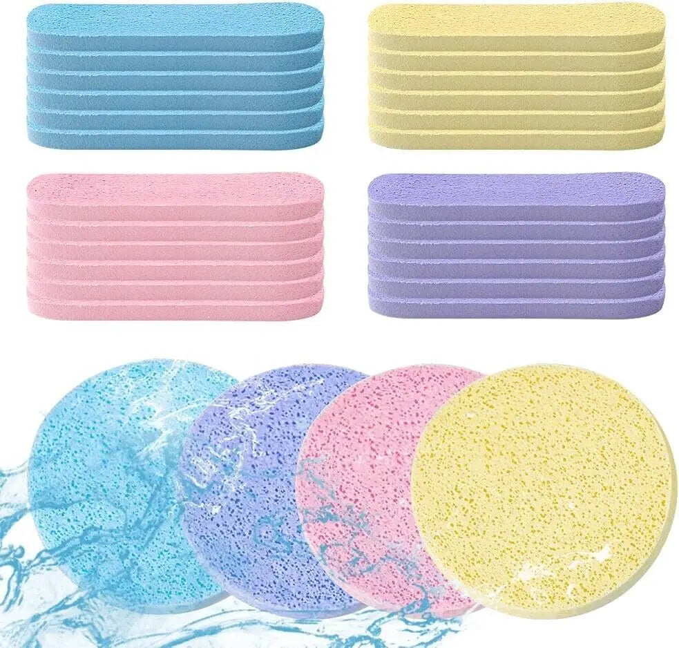 Povei Compressed Face Cleaning Sponge for Gentle Face Cleansing