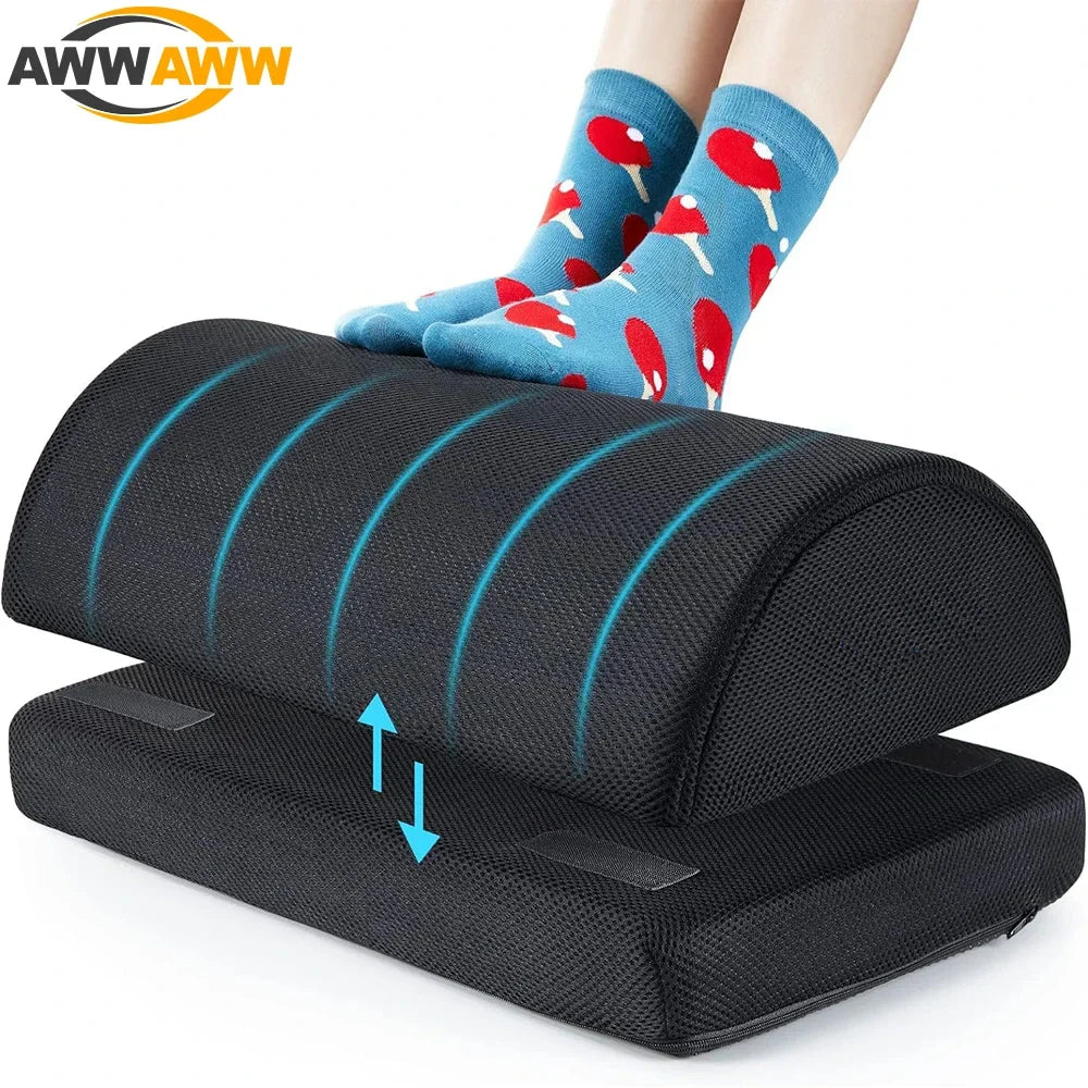 Povei Soft Memory Foam Foot Rest for Desk Work Gaming Ergonomic Support