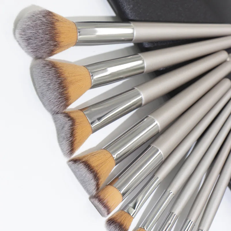 Povei Champagne Makeup Brushes Set for Flawless Beauty Applications