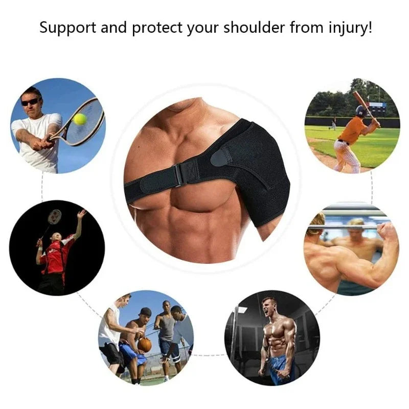 Povei Adjustable Shoulder Support Brace Pad for Men & Women