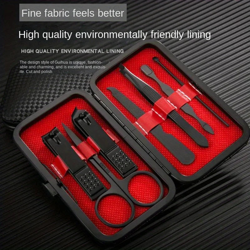 Povei 7-in-1 Luxury Manicure Set – Professional Grooming Kit for Perfect Nails