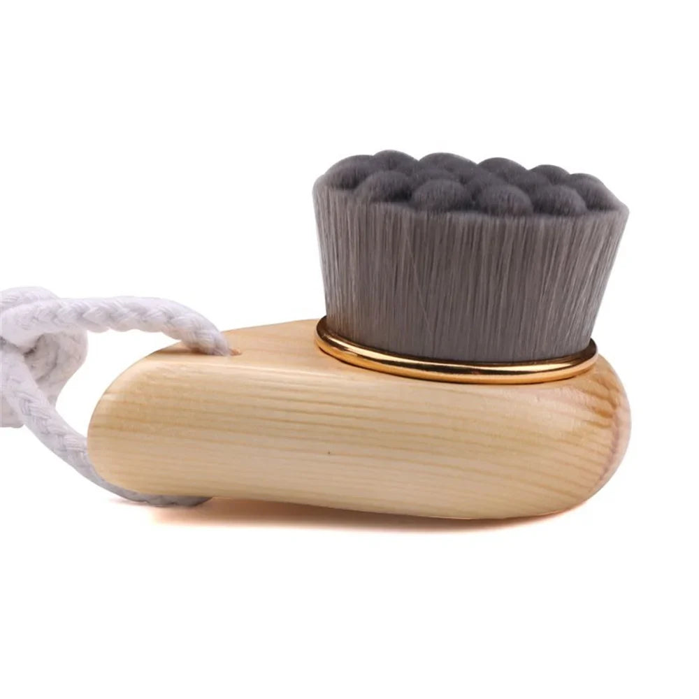 Povei Wooden Handle Facial Cleansing Brush