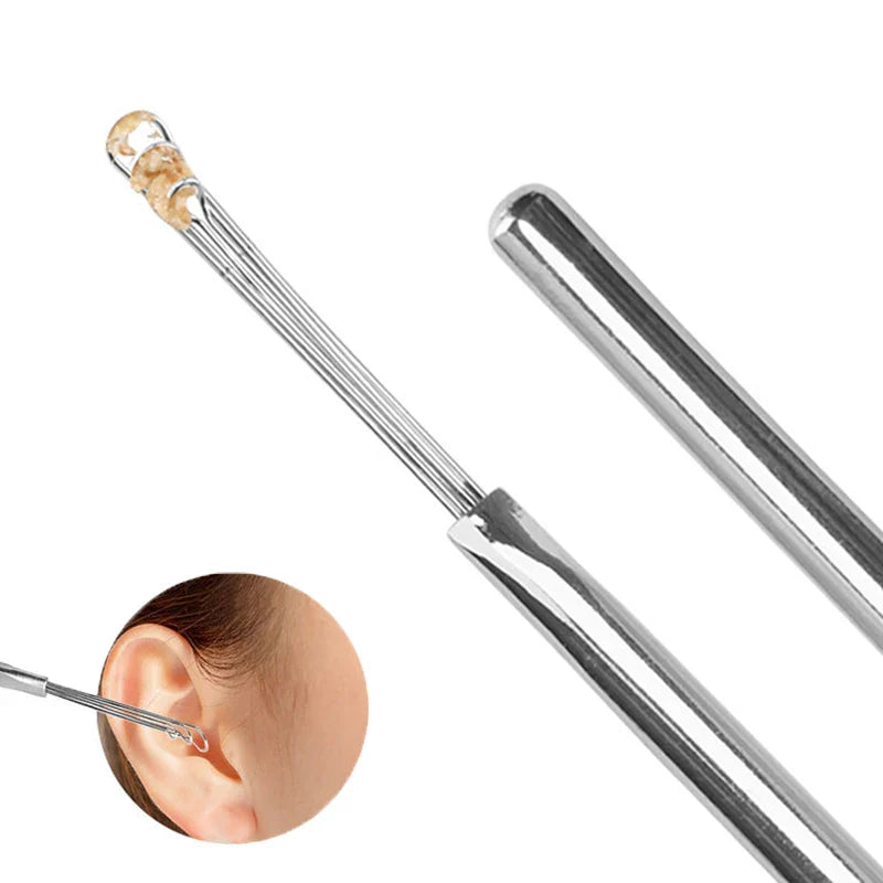 Stainless Steel Earpick Curette Cleaner by Povei: Handle Design for Ear Wax Removal