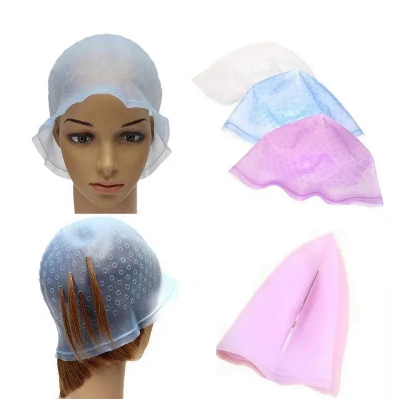 Povei Silicone Hair Dyeing Cap for Highlighting and Coloring - Reusable and Safe.