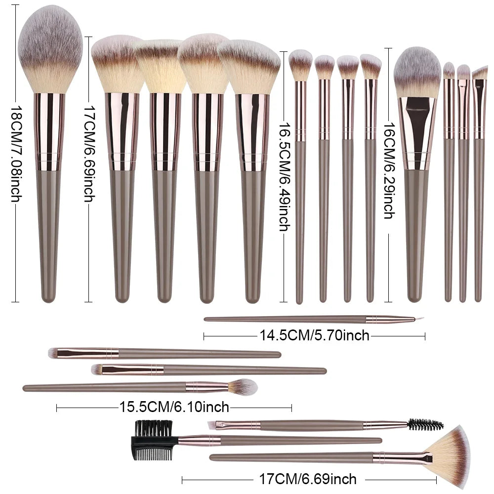 Povei 20pcs Makeup Brushes Set Face Professional Cosmetics Soft Beauty Tools