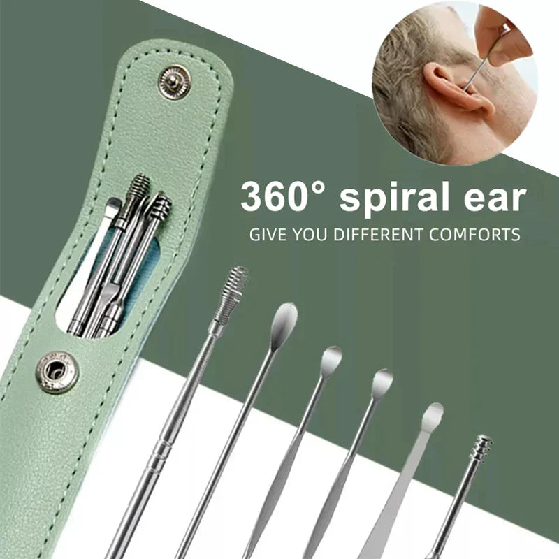 Povei Ear Cleaner Set: Stainless Steel Ear Wax Pickers and Earwax Removal Kit