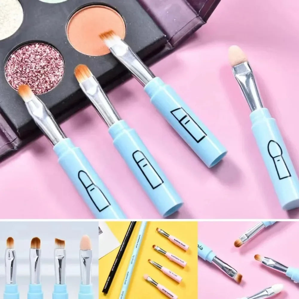 Povei 4-in-1 Retractable Makeup Brush Set