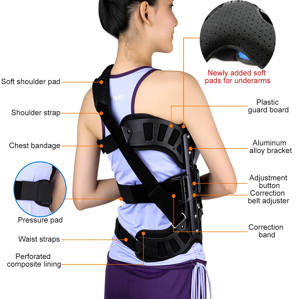 Povei Adjustable Scoliosis Posture Corrector for Adults - Spinal Orthosis by Tcare