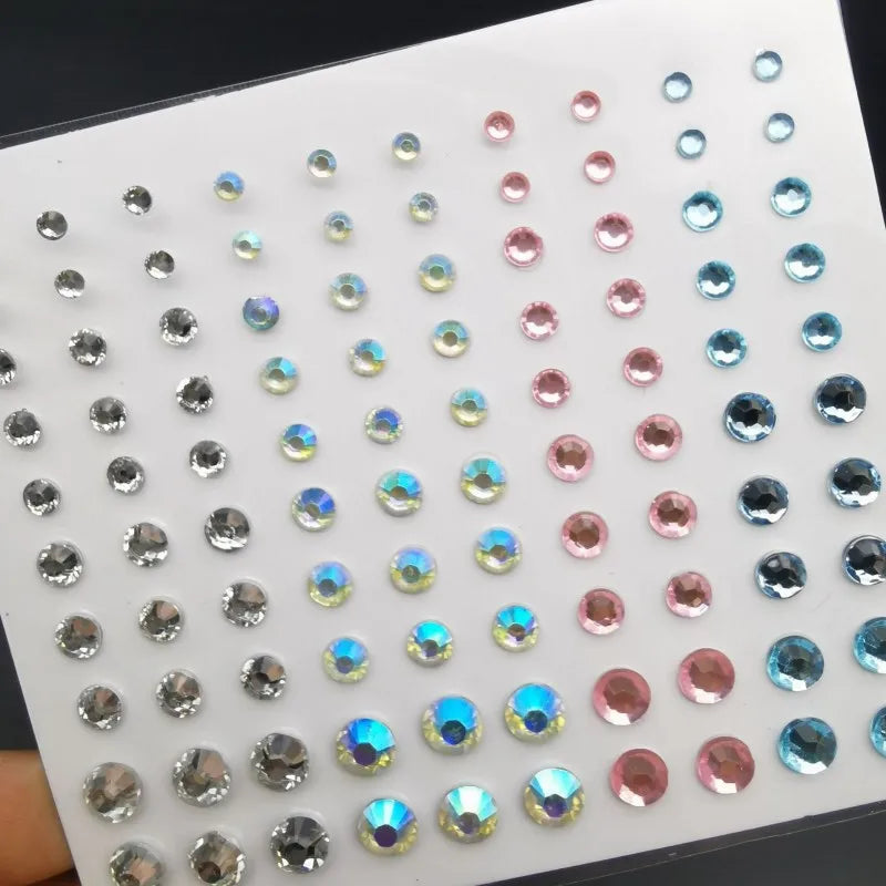 Povei Diamond 3D Face Stickers - Festival Body Makeup Rhinestones