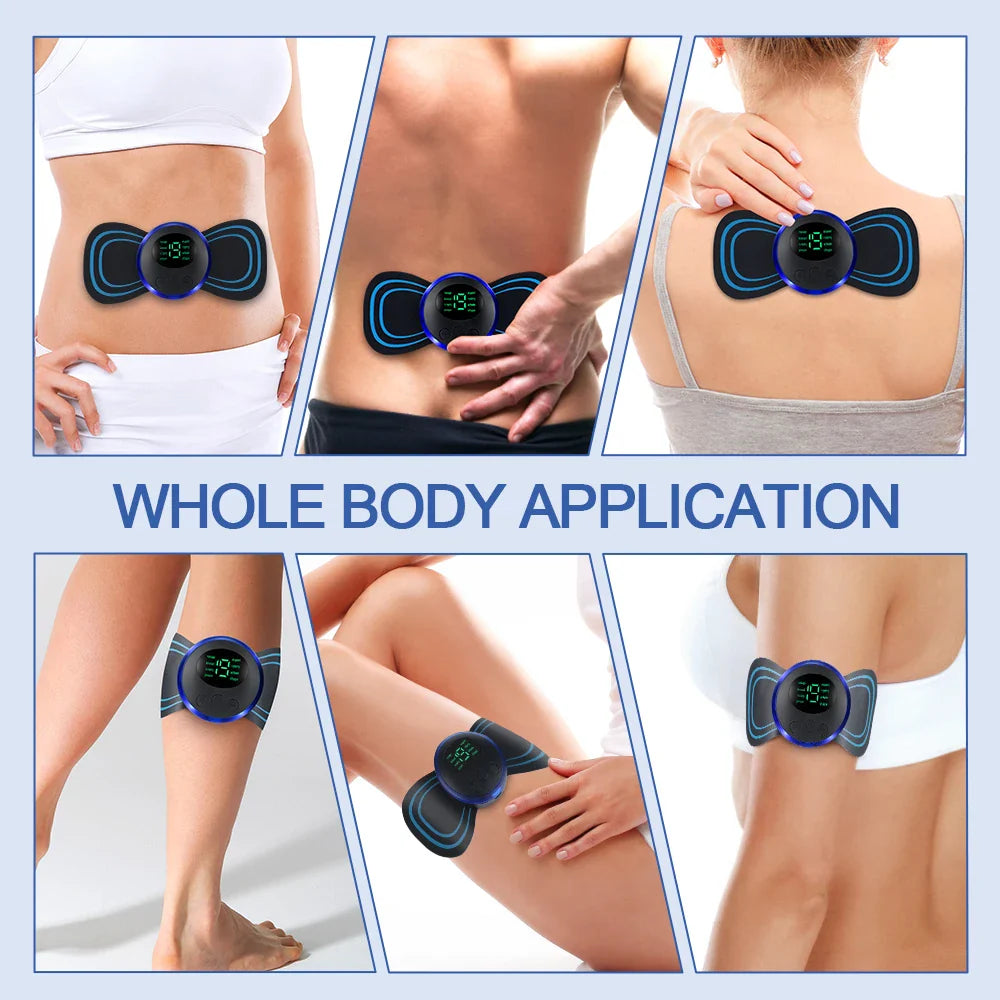 EMS Neck Massager Sticker: Muscle Stimulate Therapy with 8 Modes LCD Display