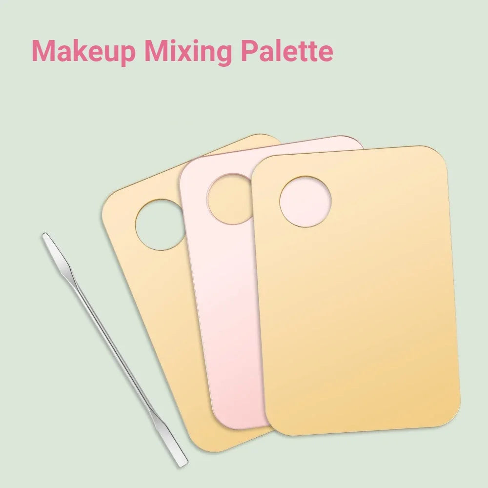 Povei Acrylic Makeup Mixing Palette with Spatula & Beauty Tools