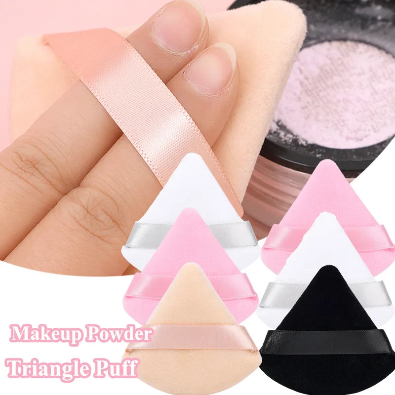 PCS Velvet Face Makeup Puff by Povei: Soft Triangle Powder Puff for Professional Beauty