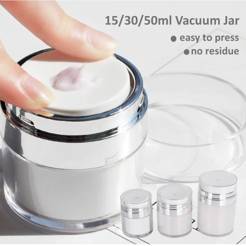 Povei Airless Pump Jars - Cream, Gel, & Lotion Dispenser Jar