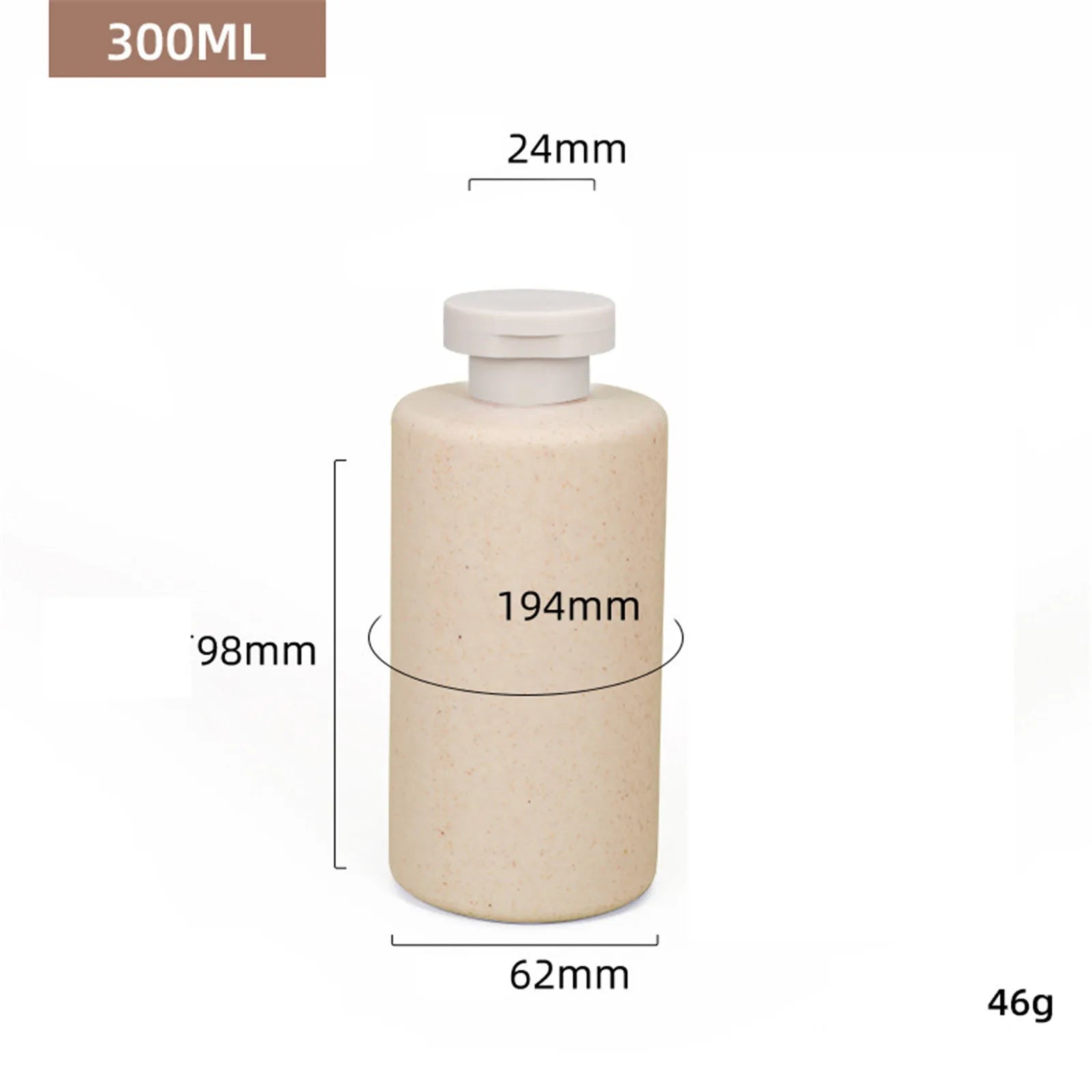 Povei Biodegradable Soap Dispenser for Bathroom & Shower, Refillable Hand Sanitizer Bottle