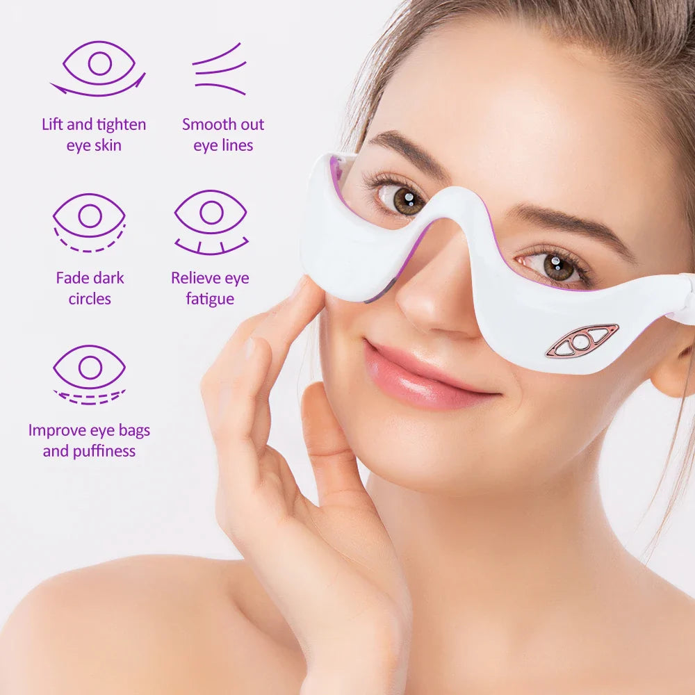 Povei Electric Eye Massage: Vibration, Hot Compress to Relieve Fatigue & Puffiness