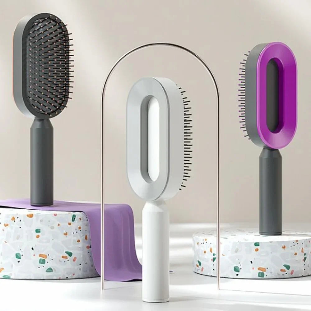 Povei Air Cushion Detangling Hair Brush Scalp Massager Comb - Salon Styling Tool