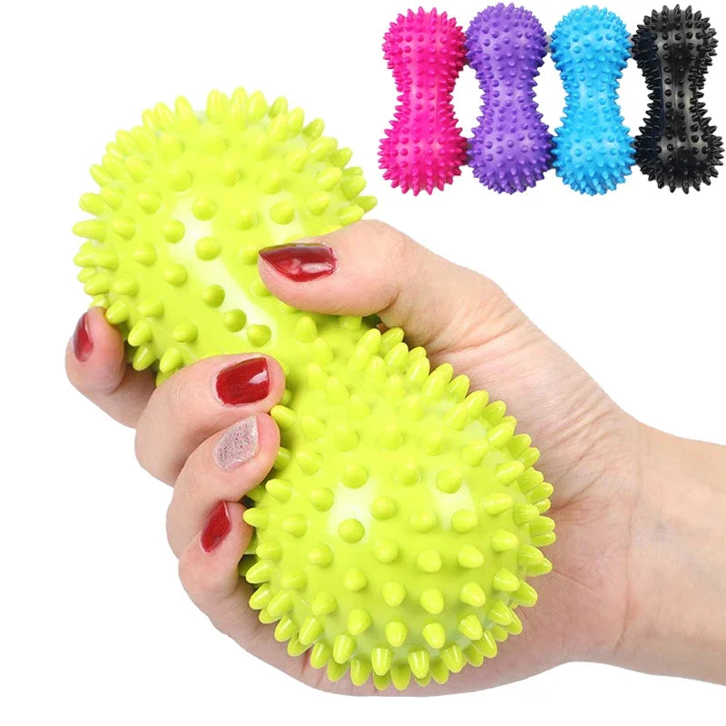 Povei Peanut Roller Lacrosse Spiky Ball Set for Pain Relief