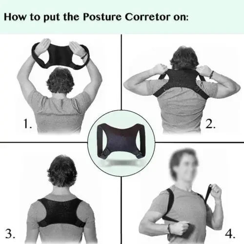 Povei Clavicle Posture Corrector Upper Back Brace Shoulder Support Lumbar Belt